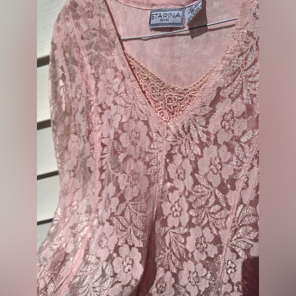 Vintage pink lace dress - Picture 4 of 5